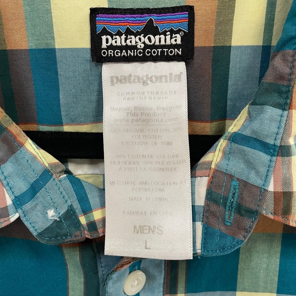 Patagonia Plaid short sleeve Button Shirt L Men's